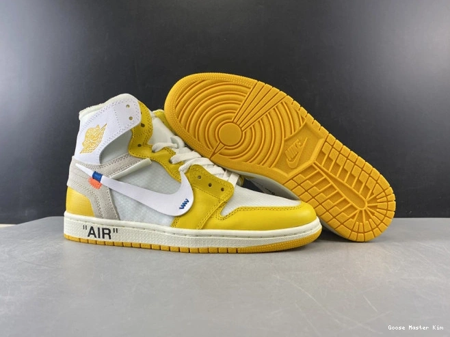 Powder Air NRG AQ0818-149 White Dark 1 Off-White Jordan x Yellow-Cone 0817